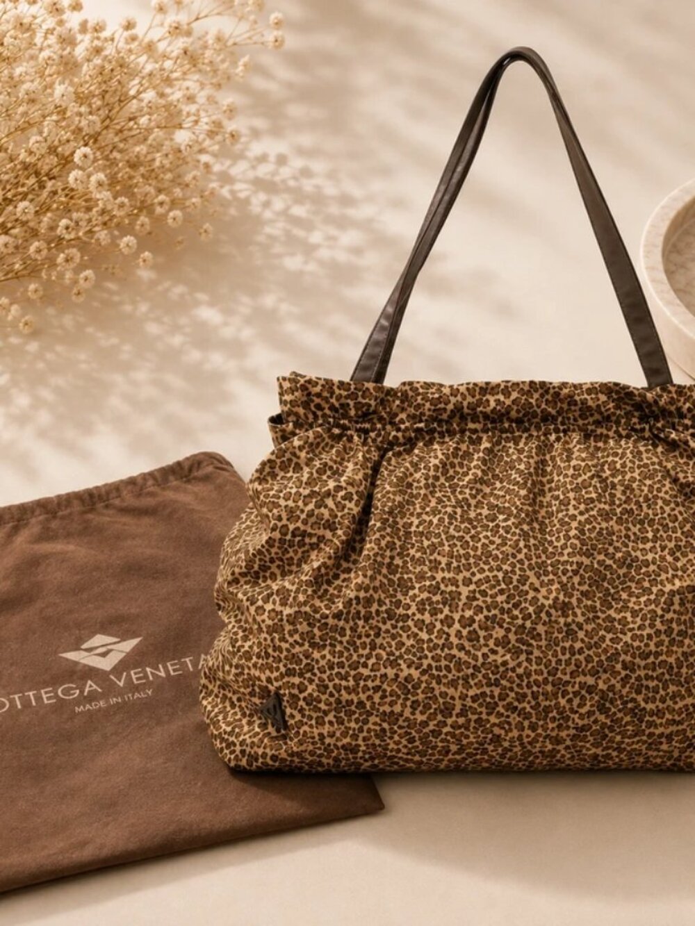 Vintage Bottega Veneta Leopard Print Tote